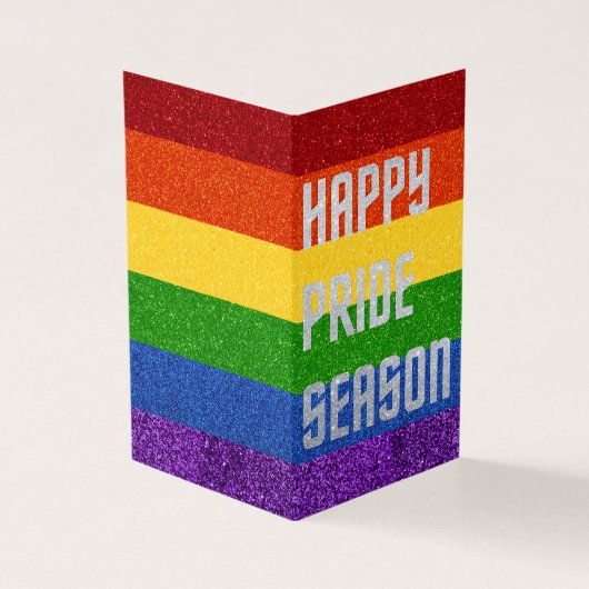 Verpakking van 25 LGBT Glitter Happy Pride Season Kaart (Buitenkant)
