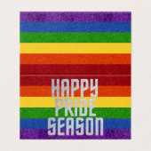 Verpakking van 25 LGBT Glitter Happy Pride Season  Kaart (Buitenkant ongevouwen)