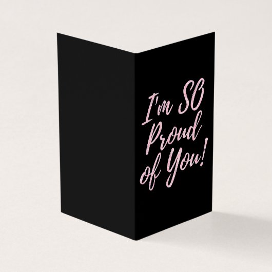 Verpakking van 25 roze, roze, glitter Afstuderen Kaart (Buitenkant)