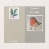 Verpakking van 25 Seizoensgroeten Robin & Ivy-kaar Kaart (Buitenkant ongevouwen)