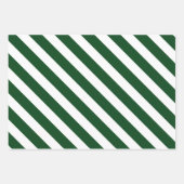 Verpakking van 3: Donkergroene en witte zwarte str Inpakpapier Vel (Voorkant 3)
