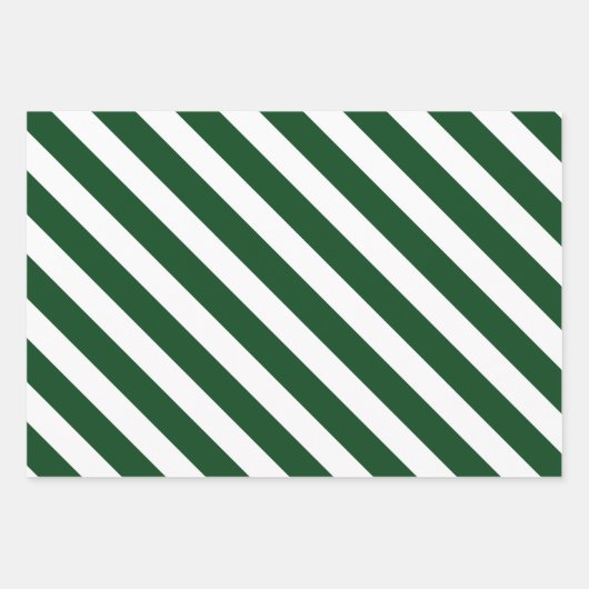 Verpakking van 3: Donkergroene en witte zwarte str Inpakpapier Vel (Voorkant 3)