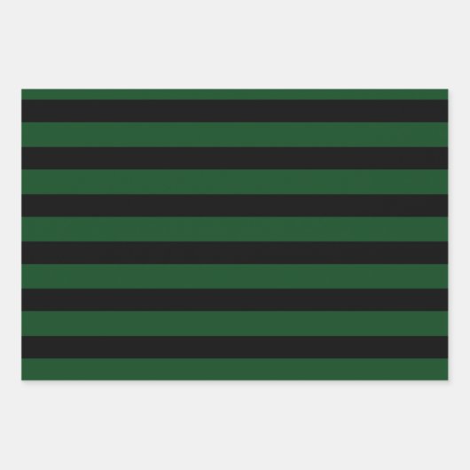 Verpakking van 3: Donkergroene en witte zwarte str Inpakpapier Vel (Voorkant 2)