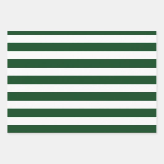 Verpakking van 3: Donkergroene en witte zwarte str Inpakpapier Vel (Voorkant)