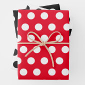 Verpakking van 3: Polka Dots on White & Black & Re Inpakpapier Vel (In situ)