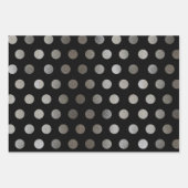 Verpakking van 3: Silver Glitter-Stippen zwart, wi Inpakpapier Vel (Voorkant 3)