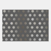 Verpakking van 3: Silver Glitter-Stippen zwart, wi Inpakpapier Vel (Voorkant 2)