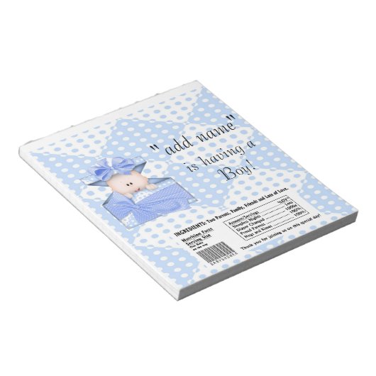 Verpakking van Baby shower Snoep Bar Wrapper Party Notitieblok (Schuin)