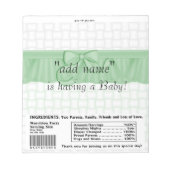 Verpakking van Baby shower Snoep Bar Wrapper Party Notitieblok (Voorkant)
