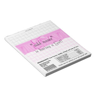 Verpakking van Baby shower Snoep Bar Wrapper Party Notitieblok