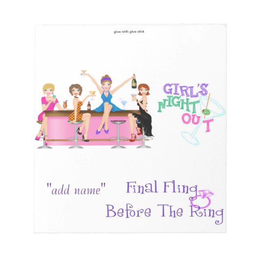 Verpakking van Bachelorette Snoep Bar wrapper Part Notitieblok (Voorkant)