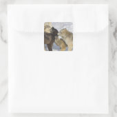 Verpakking van de interactie tussen wolven vierkante sticker (Tas)
