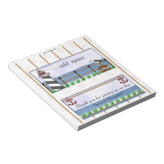Verpakking van de Nautical Party Snoep Bar wrapper Notitieblok (Schuin)