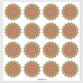 Verpakking van gele en rode mandala sticker (Vel)