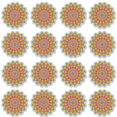 Verpakking van gele en rode mandala sticker (Voorkant)