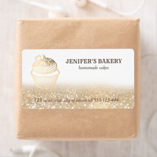 Verpakking van goudmakerij Homemade cupcakes Etiket (Insitu)