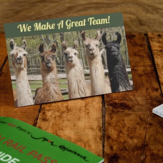 Verpakking van Happy Llamas Samen Briefkaart
