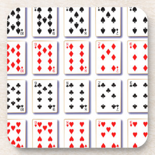 Verpakking van kaarten op wit bier onderzetter