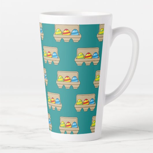 Verpakking van kleurrijke Cartoon paaseieren Latte Mok (Rechts)