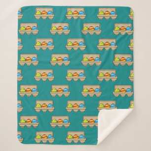 Verpakking van kleurrijke Cartoon paaseieren Sherpa Deken