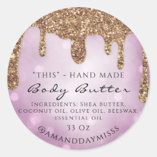 Verpakking van lichaamstanks Glitter Gold Drids Ho Ronde Sticker