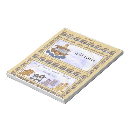 Verpakking van Noahs Ark Snoep Bar Wrapper Party F Notitieblok (Linkerzijde)