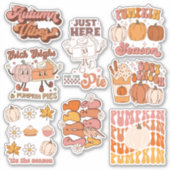 Verpakking van Retro Herfst en Thanksgiving Design Sticker (Voorkant)