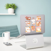 Verpakking van Retro Herfst en Thanksgiving Design Sticker (Laptop op bureau)
