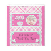 Verpakking van roze Snoep Bar wrapper Party Favor Notitieblok (Voorkant)