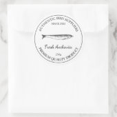 Verpakking van verse ansjovis ronde sticker (Tas)