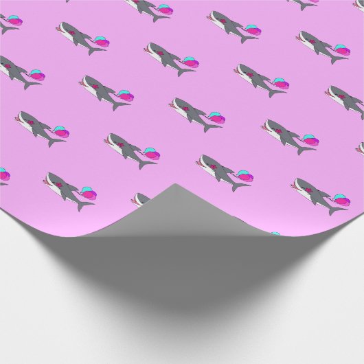Verpakking van vogelpapier met schattige haai cadeaupapier (Hoek)