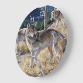 Verpakking van wolven in het bosschilderij grote klok (Hoek)