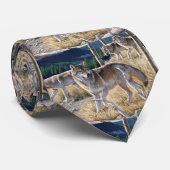 Verpakking van wolven in het bosschilderij stropdas (Opgerold)