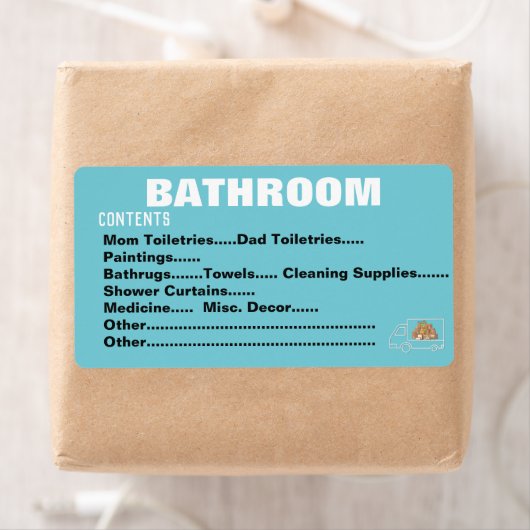 Verpakking Verhuislabels - Badkamer Etiket (Insitu)