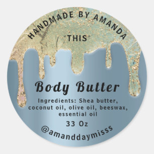 Verpakking voor body Butter Winkel rokerige blauwe Ronde Sticker