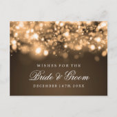 Verpakking voor bride- en groomgouden mousserende  advieskaart (Achterkant)