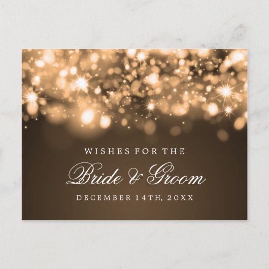 Verpakking voor bride- en groomgouden mousserende advieskaart (Achterkant)