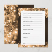 Verpakking voor bride- en groomgouden mousserende  advieskaart (Voorkant / Achterkant)