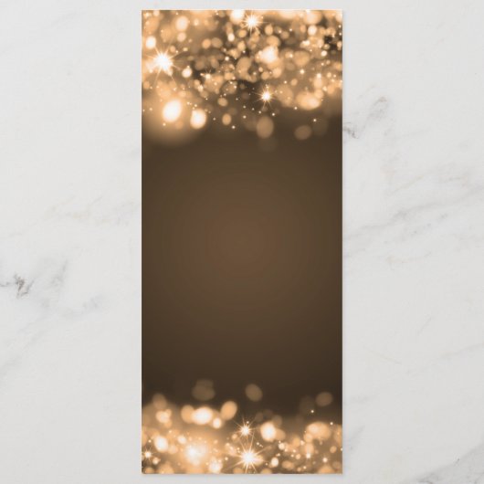 Verpakking voor bride- en groomgouden mousserende  advieskaart (Achterkant)