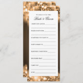 Verpakking voor bride- en groomgouden mousserende  advieskaart (Voorkant / Achterkant)