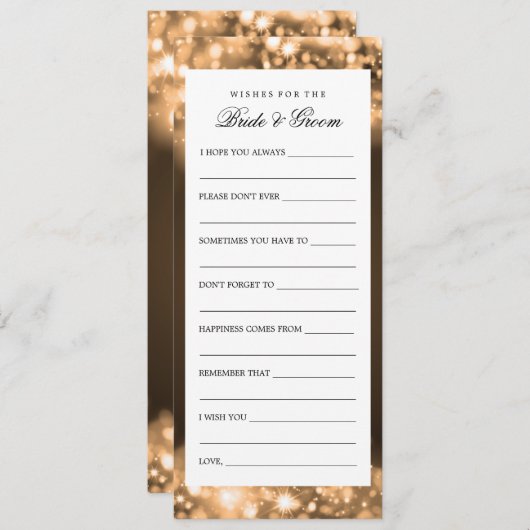 Verpakking voor bride- en groomgouden mousserende  advieskaart (Voorkant / Achterkant)