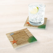 Verpakking voor de zand Achtergrond - Glazen Onder Glazen Onderzetter (Schuin)