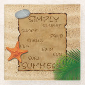 Verpakking voor de zand Achtergrond - Glazen Onder Glazen Onderzetter (Voorkant)