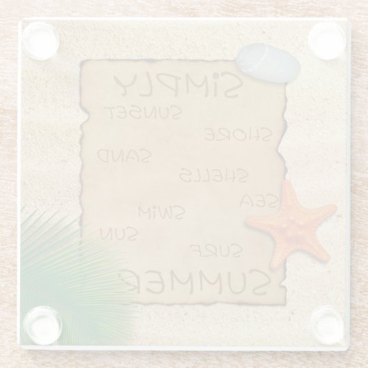 Verpakking voor de zand Achtergrond - Glazen Onder Glazen Onderzetter (Achterkant)