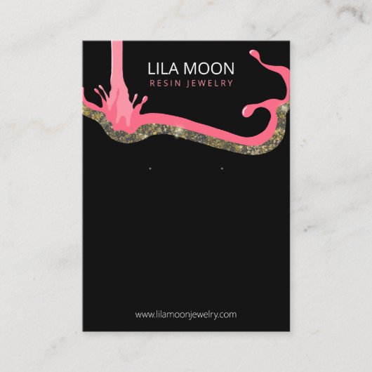 Verpakking voor hars oorbellen visitekaartje (Voorkant)