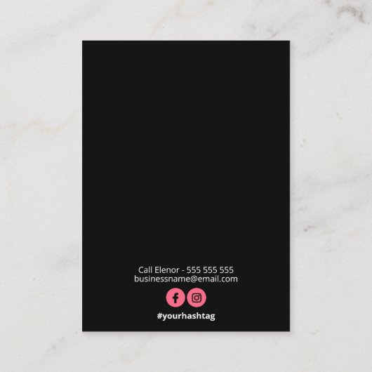 Verpakking voor hars oorbellen visitekaartje (Achterkant)