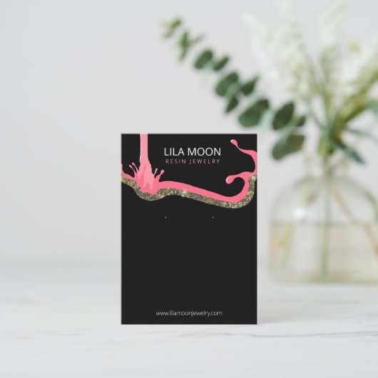 Verpakking voor hars oorbellen visitekaartje (Staand voorkant)