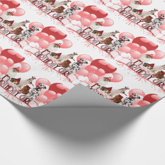 Verpakking voor vogelmeisjes van honden in roze en cadeaupapier
