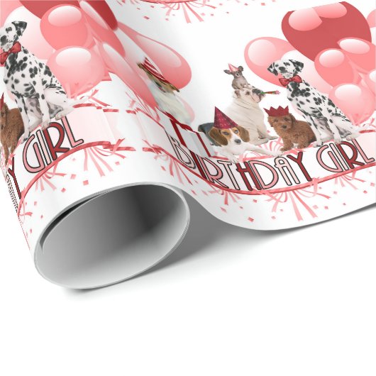 Verpakking voor vogelmeisjes van honden in roze en cadeaupapier (Rol Hoek)