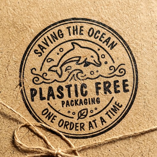 Verpakking Zonder Plastic | Dolphin Save The Ocean Rubberstempel